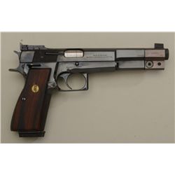 Customized and upgraded Belgian-made FN  Browning semi-auto pistol, 9mm cal., 6”  barrel including a