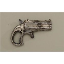 Remington O/U Derringer, .41 cal., 3”  barrels, nickel finish, missing grips, #2.  This gun is in ov