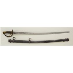 Civil War era imported sword similar to 1840  Cavalry but straighter blade; very large  rings on sca