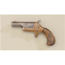 Colt No. 3 single shot derringer, .41 cal.,  2-1/2” barrel, brass frame, thinned wood  replacement g