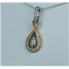 Image 1 : Charming 14 karat two-tone gold ladies  necklace bead set with over 40 round diamonds  weighing appr
