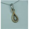 Image 2 : Charming 14 karat two-tone gold ladies  necklace bead set with over 40 round diamonds  weighing appr