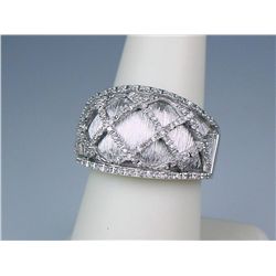 Dazzling ladies Sterling silver ring set with  over 80 round cut diamonds weighing approx.  0.50 car