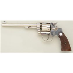 Smith & Wesson Hand Ejector DA revolver, .32  long cal., 6” barrel, nickel finish,  checkered wood m