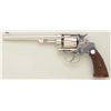 Image 1 : Smith & Wesson Hand Ejector DA revolver, .32  long cal., 6” barrel, nickel finish,  checkered wood m