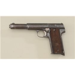 Astra Model 600 1921 semi-auto pistol, 9mm  cal., 6” barrel, blue finish with crown  marking on top 