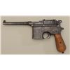 Image 1 : Mauser Broomhandle semi-auto pistol, late  postwar Model with Chinese characters on left  side of fr