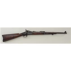 Interesting U.S. Springfield trapdoor rifle,  .45-70 cal., barrel shortened to 20-12” with  ’03 sigh