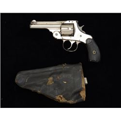 Harrington & Richardson DA top break  revolver, .38 cal., 3-1/4” barrel, nickel  finish, checkered b