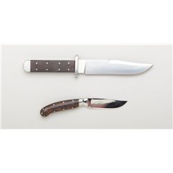 Lot of two custom knives by F. M. Kelley of  Modesto, CA and Boulder Creek, CA, both in  overall exc