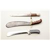 Image 1 : Lot of three military edged weapons including  a U.S. bolo knife (no sheath) marked  Springfield Arm