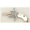 Image 2 : Miniature single shot derringer approx.  1-3/4” overall, nickel finish, pearl grips;  hammer pin nee