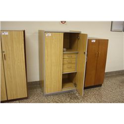 LOCKABLE 2 DOOR WOODEN STORAGE CABINET