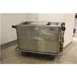 MOBILE STAINLESS STEEL HOT FOOD SERVICE CART