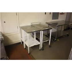 MOBILE RESTAURANT CART AND 2 STANDS