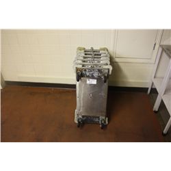 6 STAINLESS STEEL 4 WHEEL MOVING CARTS