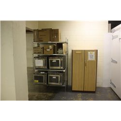 RACK OF REPAIR MICROWAVE OVENS AND MISC.