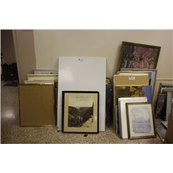 ASSORTED WHITE BOARDS, CORK BOARDS AND ARTWORK
