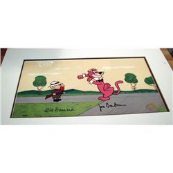 Hana and Barbera Signed Animation Cel Exit Stage Left