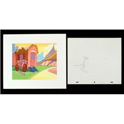 Cel Orig Animation Pink Panther Drawing Background Walk