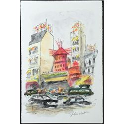 Urbain Huchet Signed Ltd Ed Print Moulin Rouge, Paris