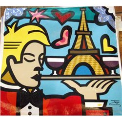 Jozza Original Pop Art Painting Canvas Toast in Paris