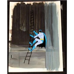 Original Background Animation Cel Batman Climb Rope Art