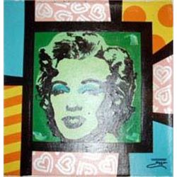 Jozza Original Art Painting Marilyn Monroe Green Face