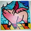 Image 1 : Jozza Original Pop Art Painting On Canvas Pigs Fly