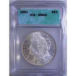1881 MORGAN DOLLAR ICG MS-65