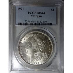 1921 MORGAN DOLLAR PCGS MS64