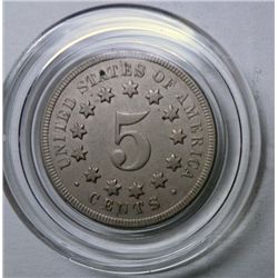 1868 SHIELD NICKEL XF-AU ORIGINAL