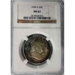 1949-S FRANKLIN HALF DOLLAR NGC MS63