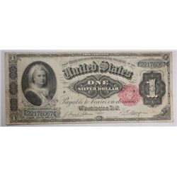 1891 $1  Martha Washington silver certificate  Fine