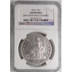 1876 Trade $  NGC  AU  scr/cln