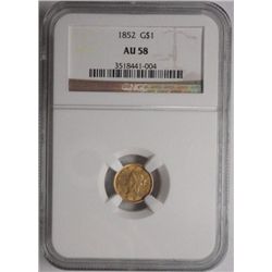 1852  $1 gold   NGC 58
