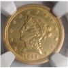 Image 2 : 1843O sm date  $2 1/2 gold  NGC AU clnd