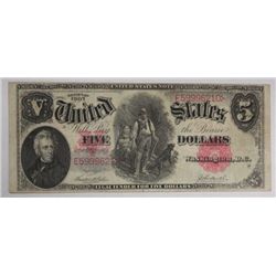 1907 $5 Woodchopper  US note  F/VF