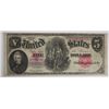 Image 1 : 1907 $5 Woodchopper  US note  F/VF