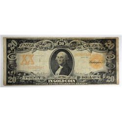 1906 $20   GOLD Certificate  VG/F