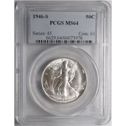 1946S  Walker half $  PCGS64
