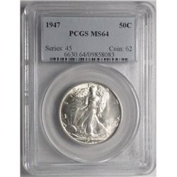 1947  Walker half $  PCGS64