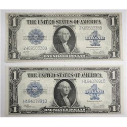 2 1923 $1 silver certificate  VF/XF and a CU