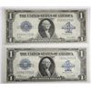 Image 1 : 2 1923 $1 silver certificate  VF/XF and a CU