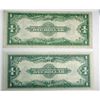 Image 2 : 2 1923 $1 silver certificate  VF/XF and a CU