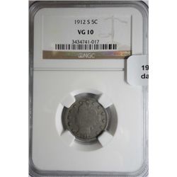 1912S  V nickel   NGC10