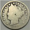 Image 1 : 1886  V nickel full date with typical weak reverse  Good GS = $225