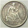 Image 1 : 1865S  half dime  all original XF with traces of luster SCARCE DATE