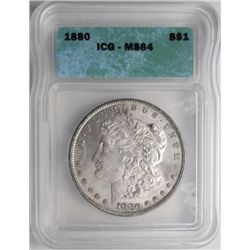 1880  Morgan $  ICG64 all original undipped