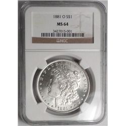 1881O  Morgan $  NGC64